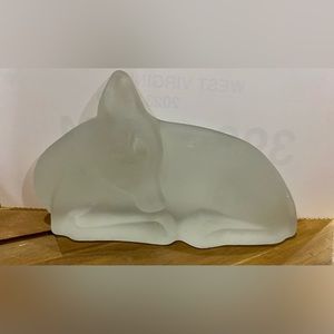 Art Deco Satin Glass Deer. Designed by Lucienne Bloch
